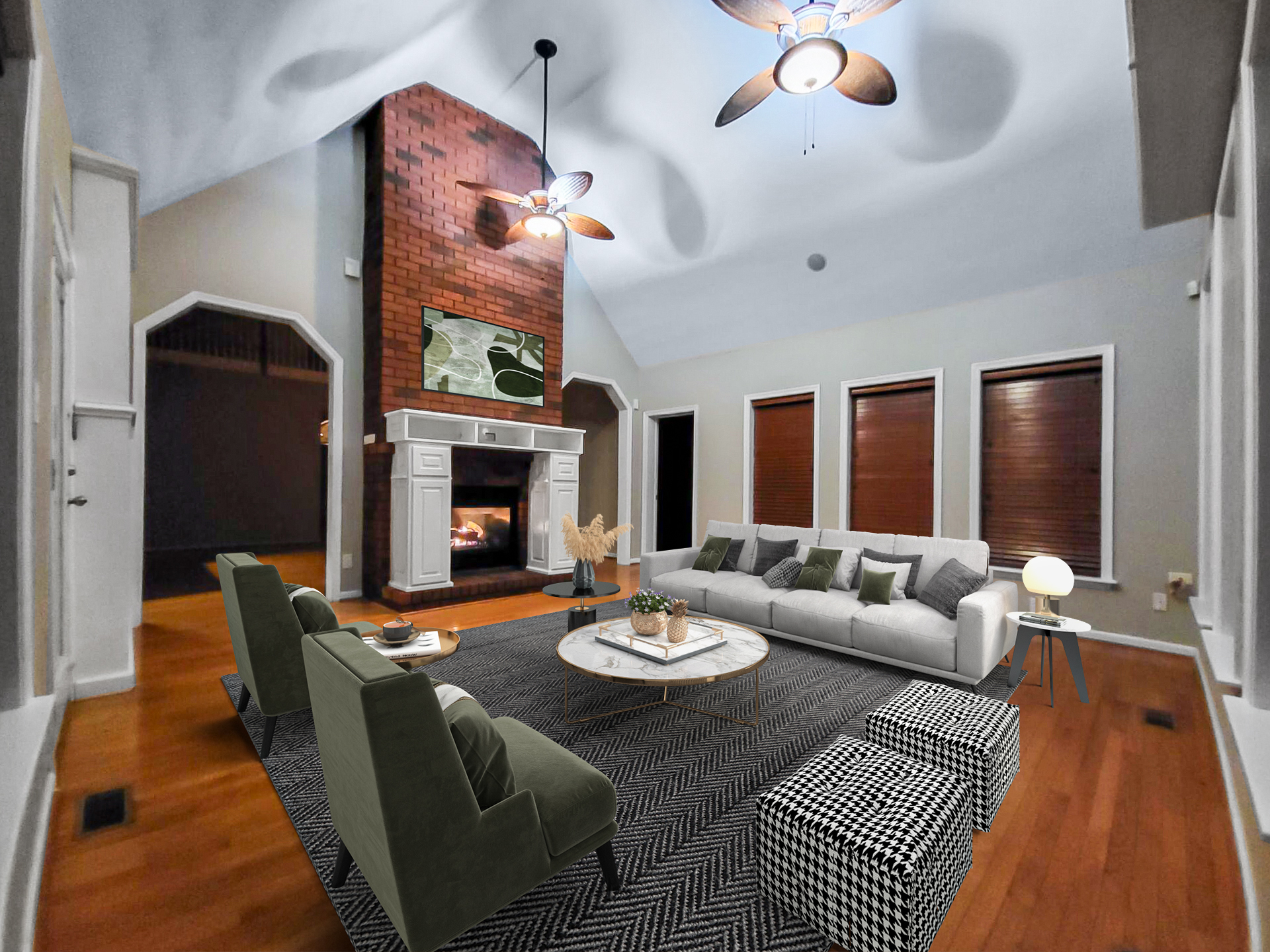 riverdale living room staged